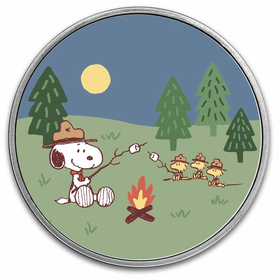 Peanuts® Beagle Scouts Overnight Camp 1 oz Colorized Silver